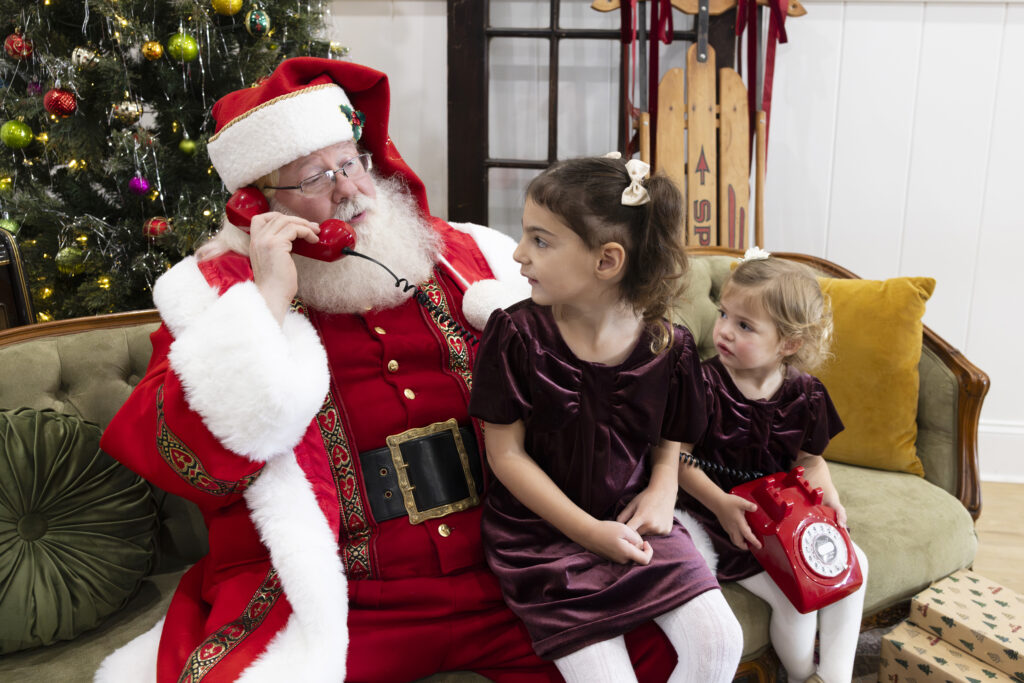 Santa at Coastal Christmas experience and Santa photos at Coastal Creative Studios in Huntington, Long Island